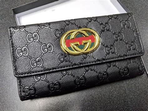 original Gucci black leather wallet